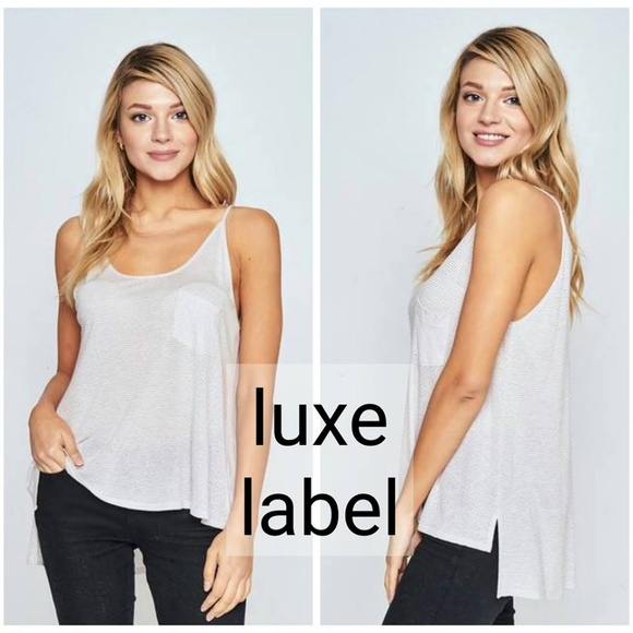 SOFT STRIPED POCKET TANK - gray - Picture 3 of 7